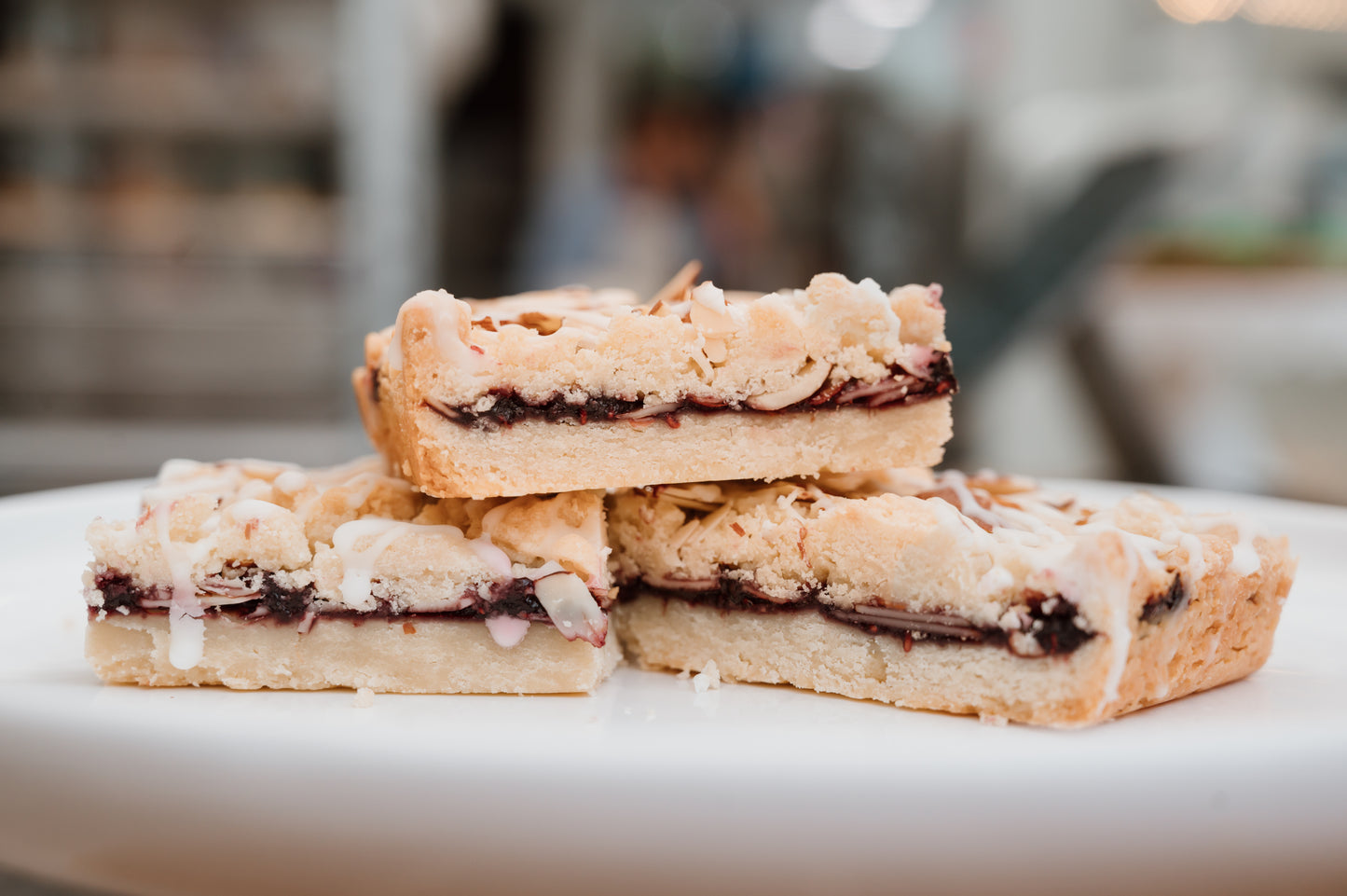 Raspberry Almond Shortbread Bar