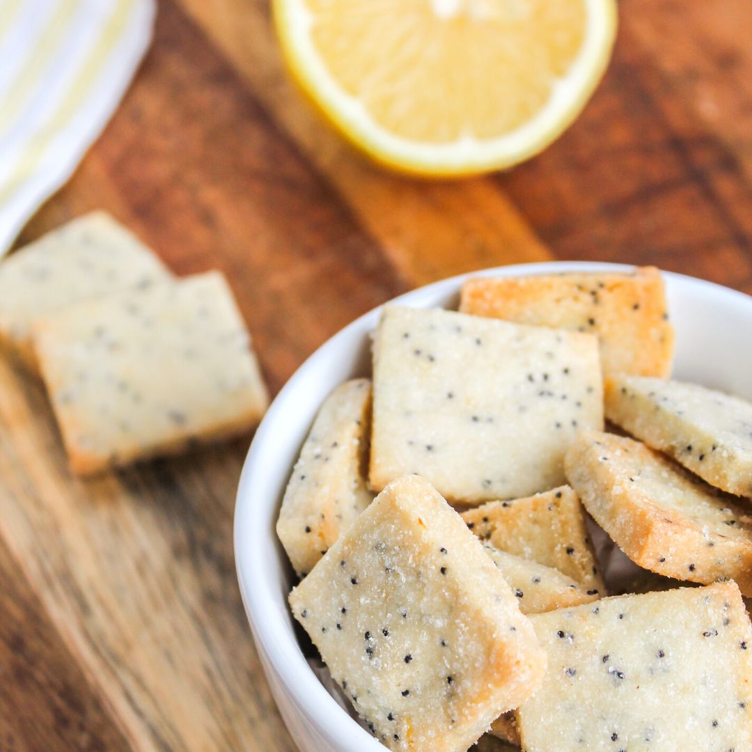Lemon Poppy Shortbread Nosh Cookies